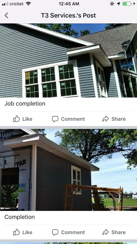 Slide of T3 Roofing/Construction