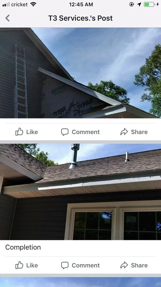 Slide of T3 Roofing/Construction