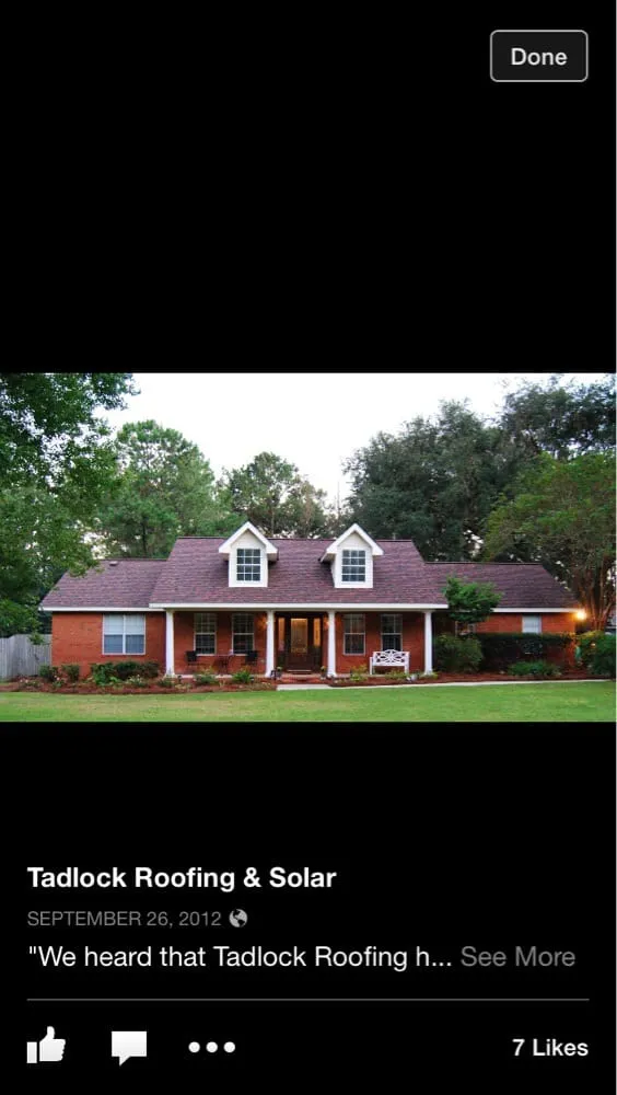 Slide of Tadlock Roofing