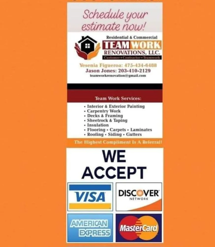 Slide of Team Work Renovations