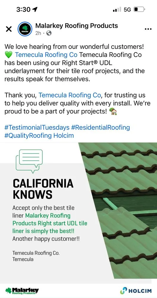 Slide of Temecula Roofing Company