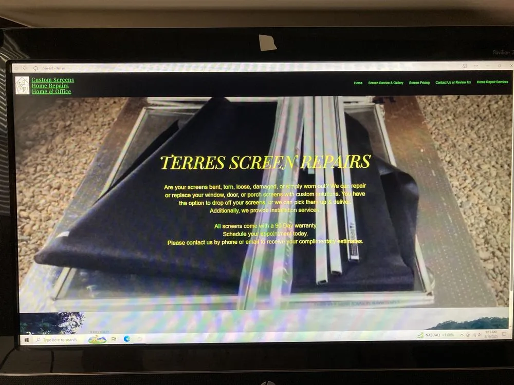 Slide of Terres Screen Repairs