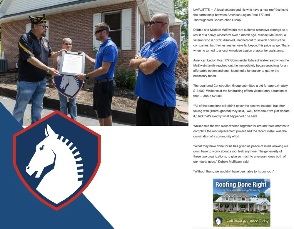 Slide of Thoroughbred Construction Group