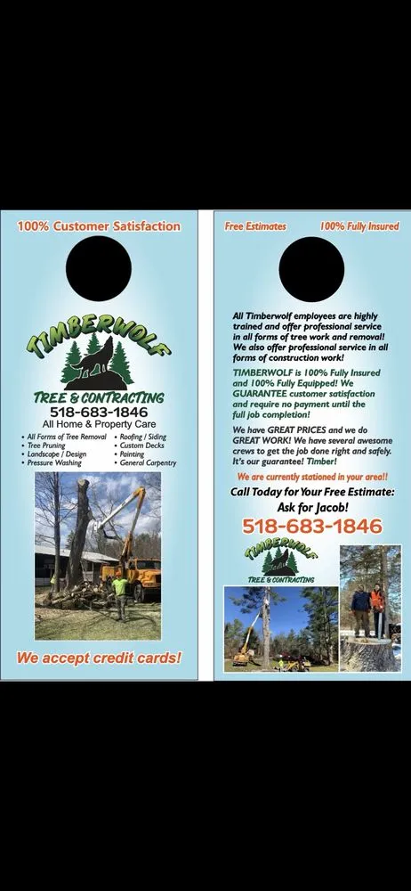 Slide of Timberwolf Tree and contracting