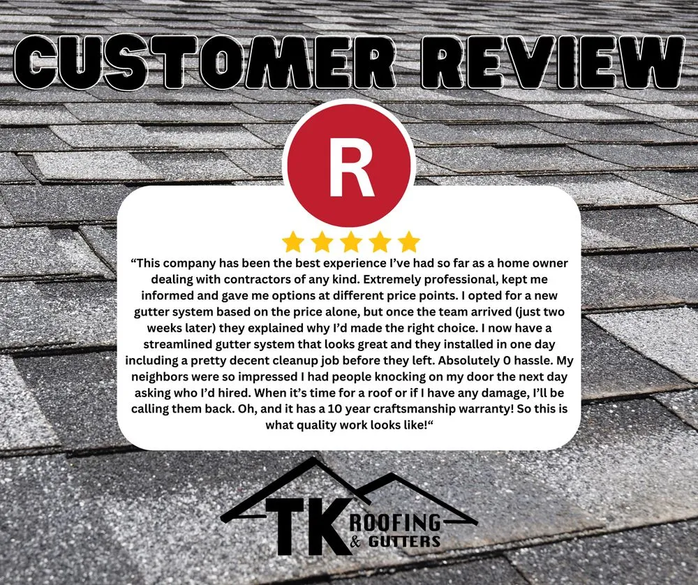 Slide of TK Roofing and Gutters