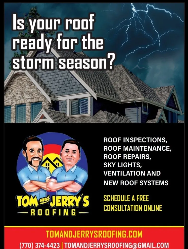 Slide of Tom and Jerry's Roofing