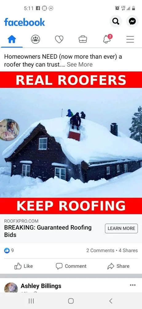 Slide of Tom Severt Roofing