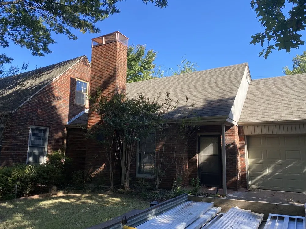 Slide of Top Hat Chimney and Roofing