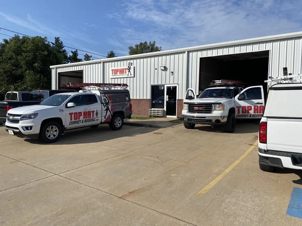 Slide of Top Hat Chimney and Roofing