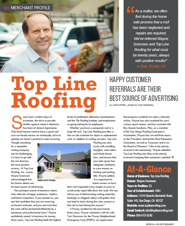 Slide of Top Line Roofing