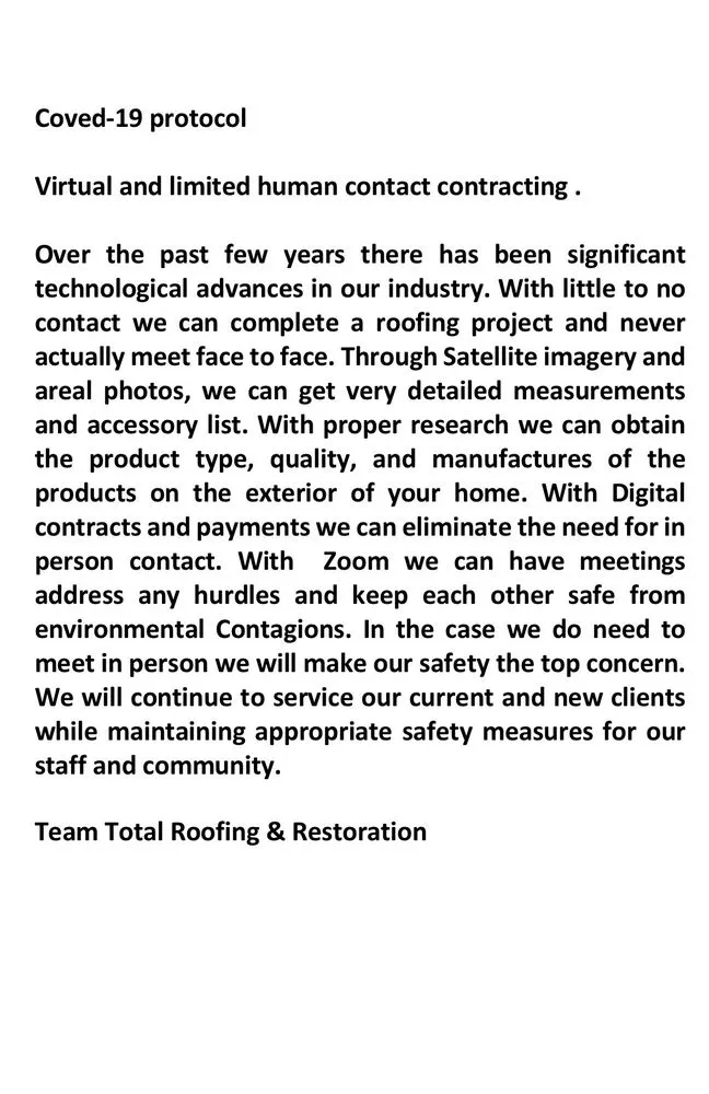 Slide of Total Roofing & Restoration