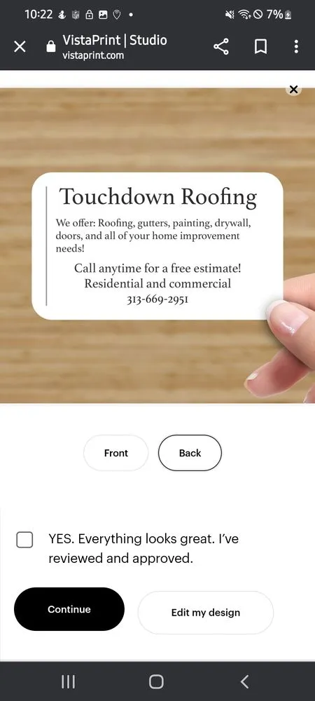 Slide of Touchdown Roofing