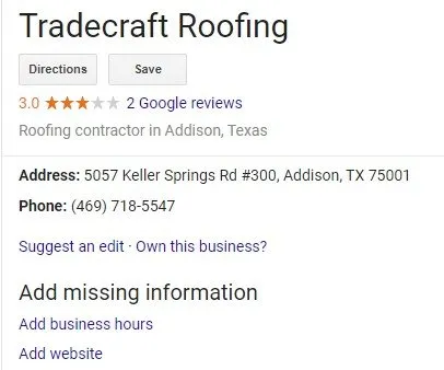 Slide of Tradecraft Roofing