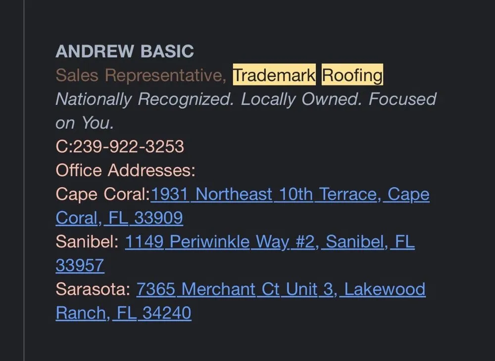 Slide of Trademark Roofing