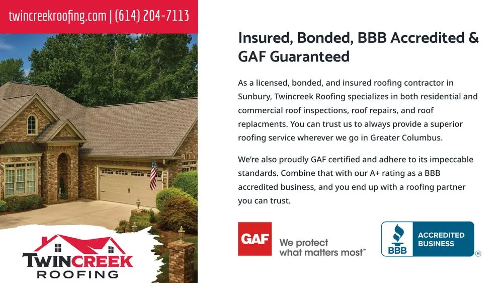 Licensed flat roof repair in Sunbury Oh, OH by Twincreek Roofing