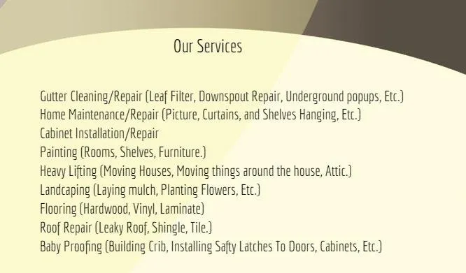 Slide of Tyler's Handyman Services