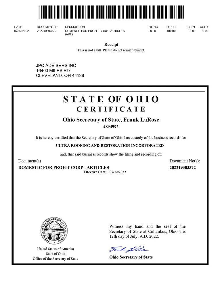 Slide of Ultra Roofing and Restoration