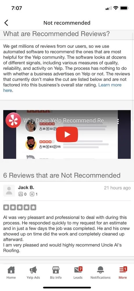 Slide of Uncle Al's Roofing