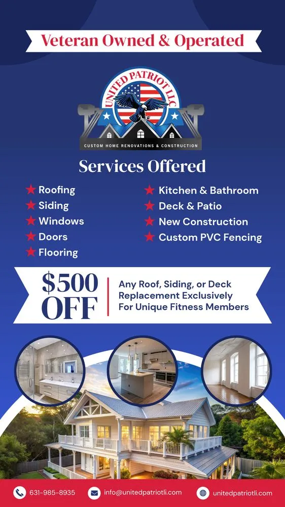 Licensed roof installation experts serving Suffolk County, NY - United Patriot Contracting