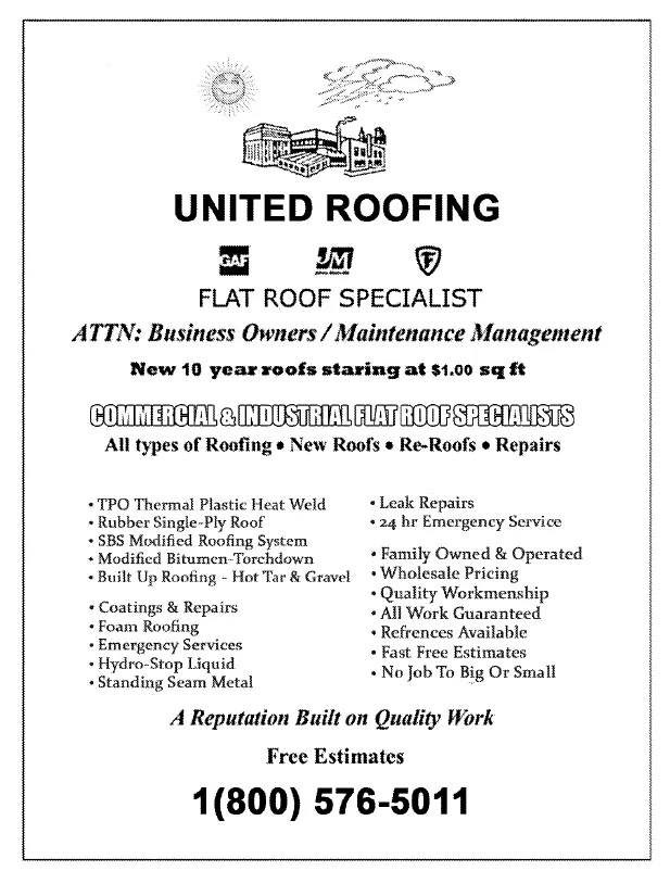 Slide of United Roofing co,