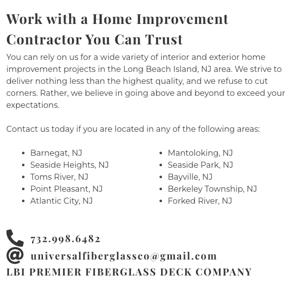 Professional roof inspection experts serving Long Beach Island, NJ - Universal Fiberglass and Contracting