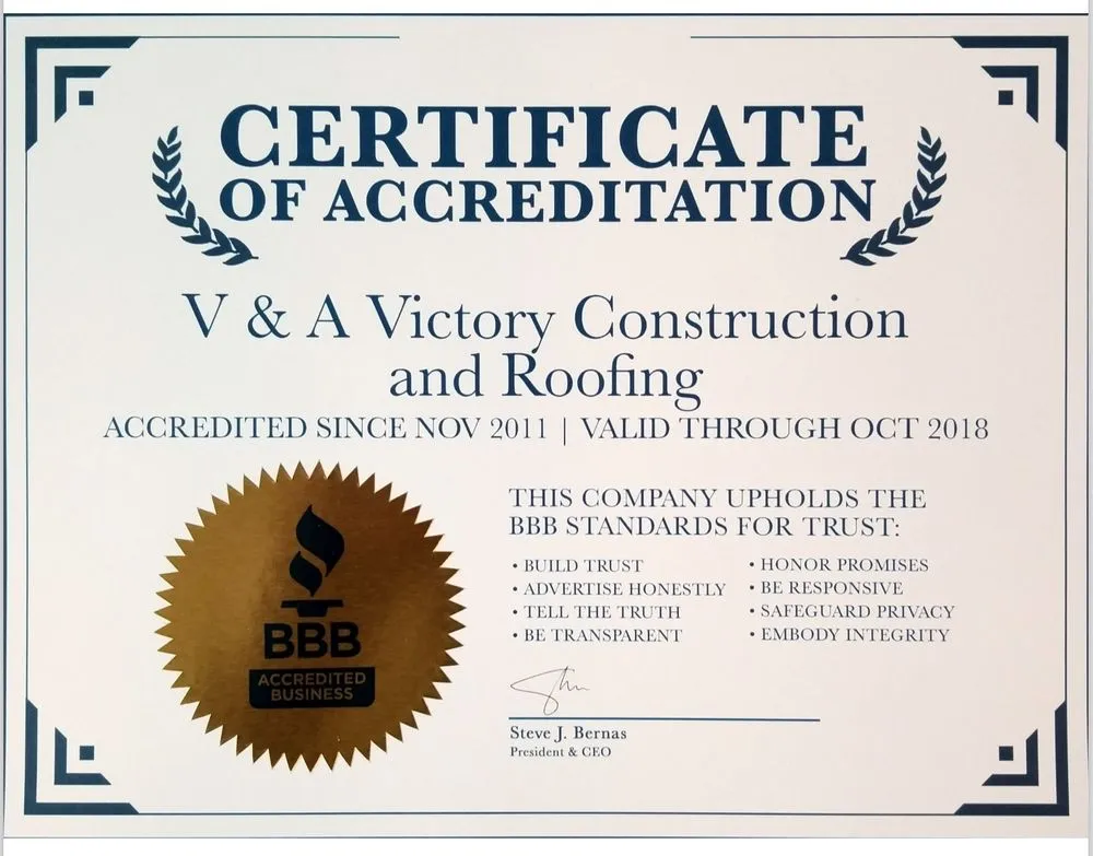 Slide of V & A Victory Construction