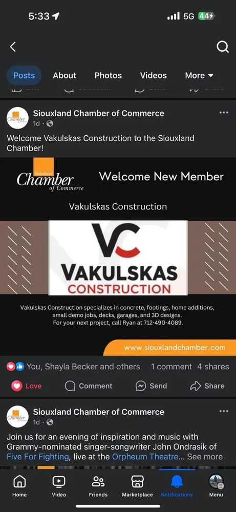 Slide of Vakulskas Construction