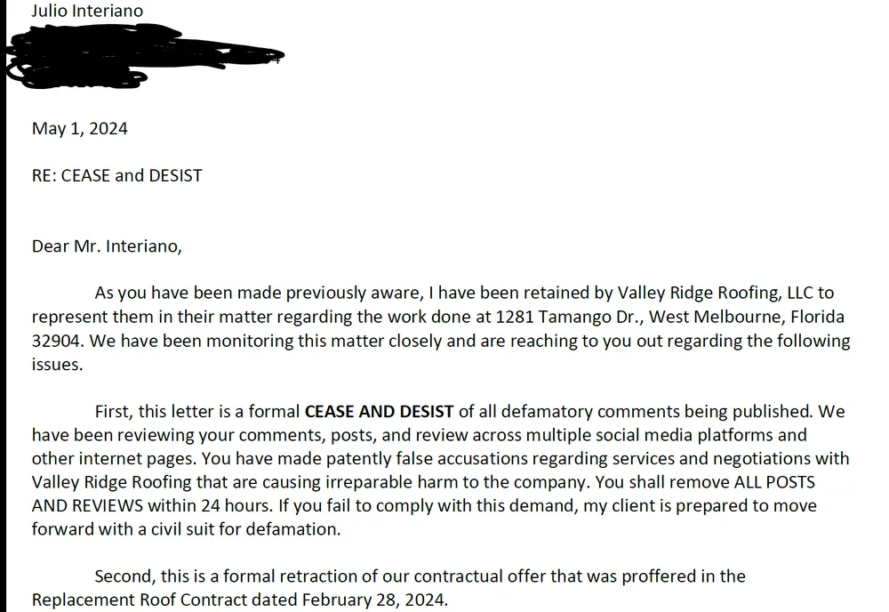 Slide of Valley Ridge Roofing