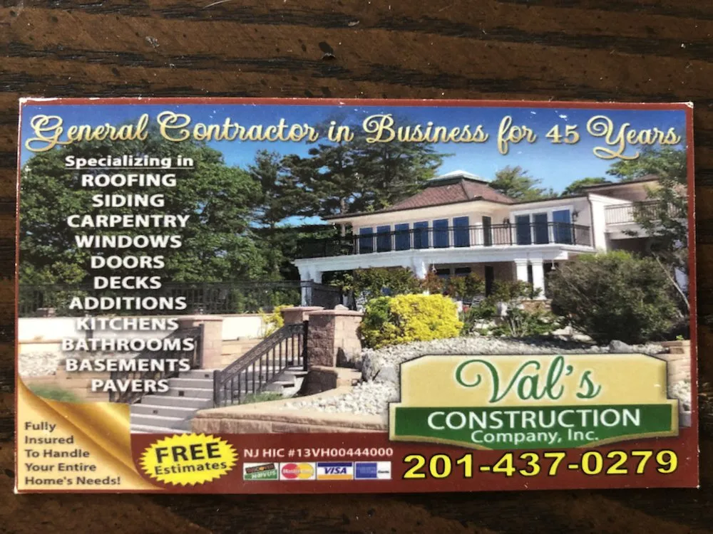 Slide of Val's Construction Company
