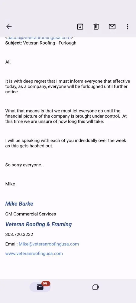 Slide of Veteran Roofing