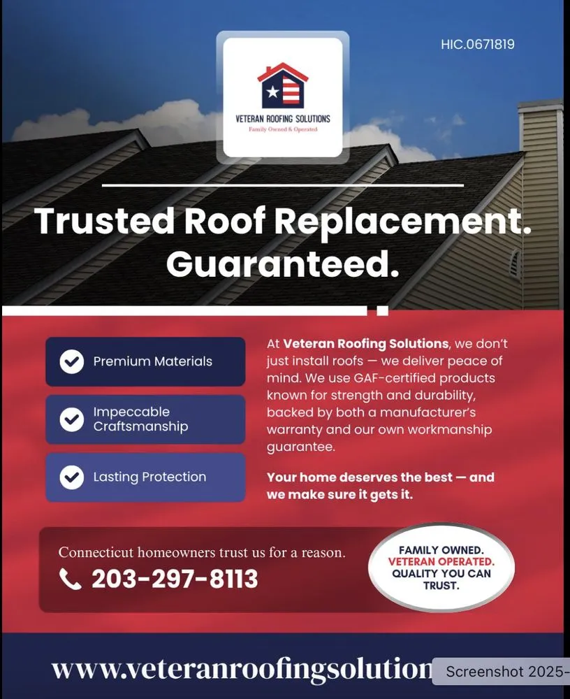 Slide of Veteran Roofing Solutions