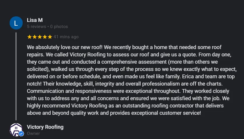 Slide of Victory Roofing