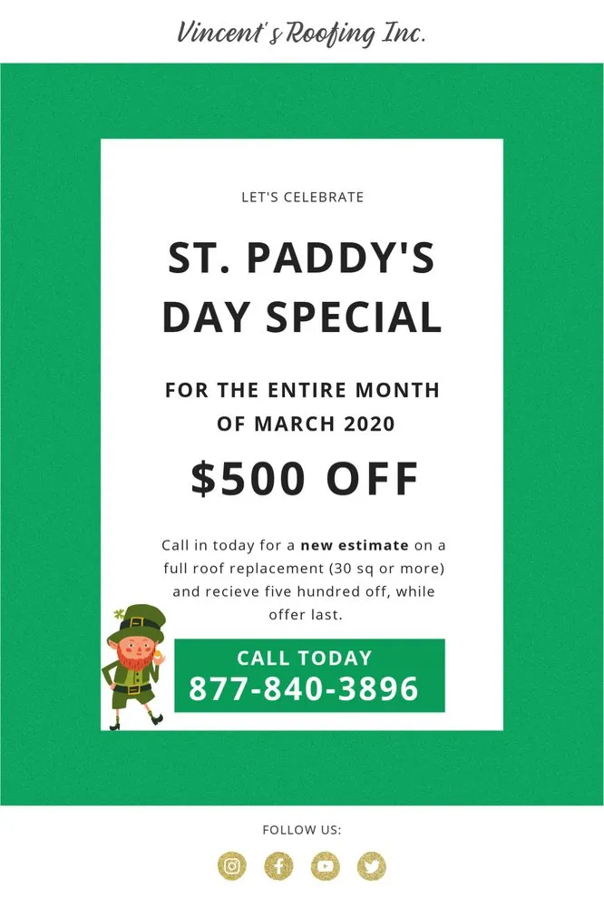 Slide of Vincent's Roofing