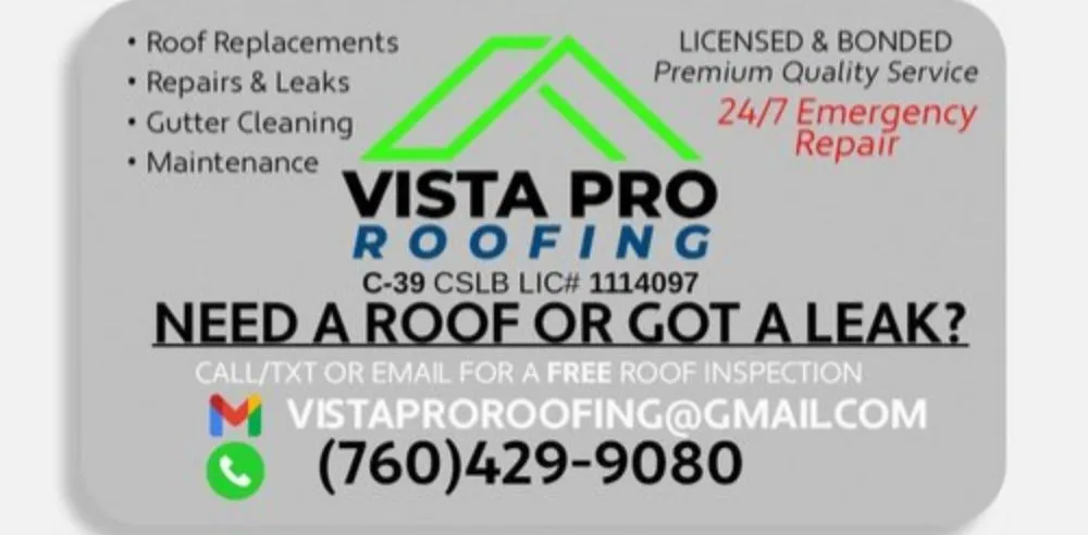 Slide of Vista Pro Roofing