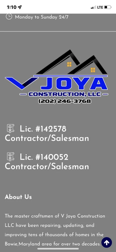 Slide of Vjoya Construction