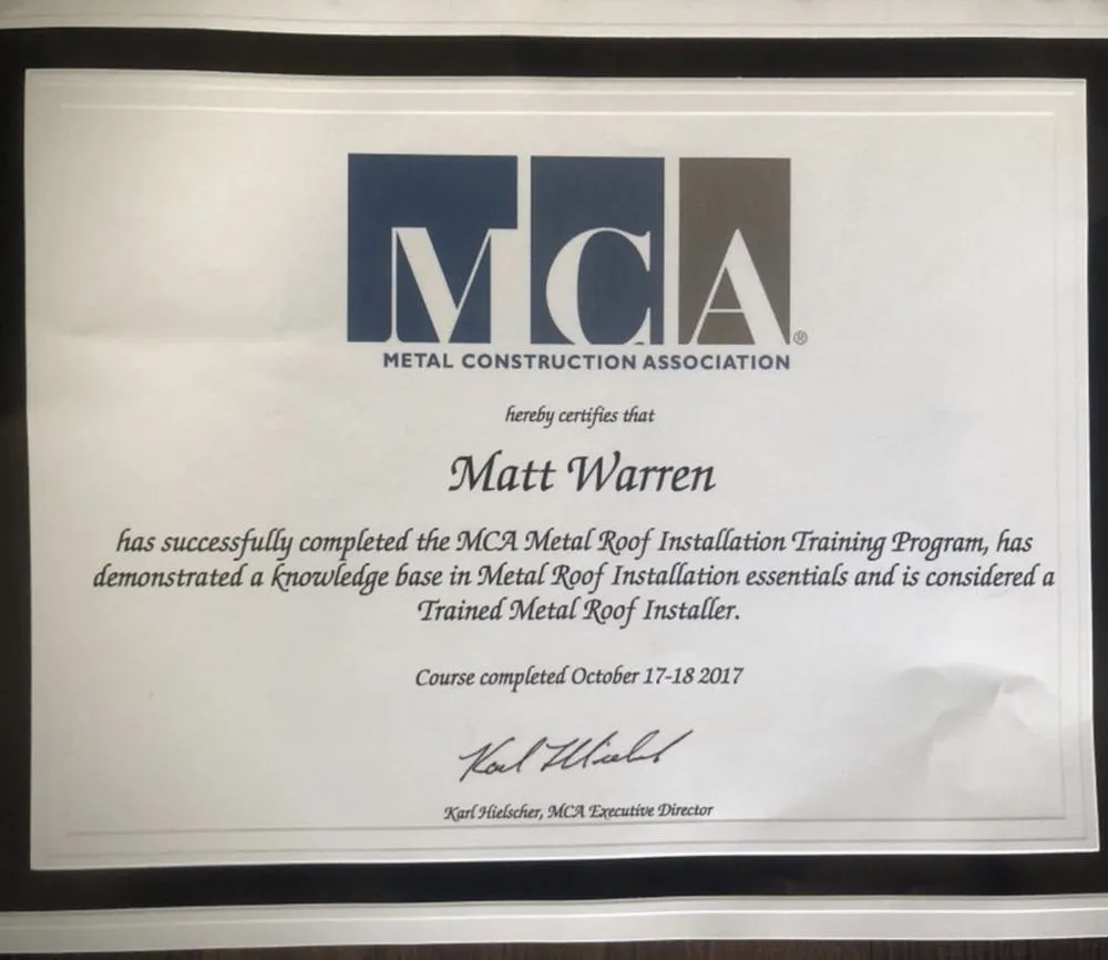 Slide of Warren Roofing