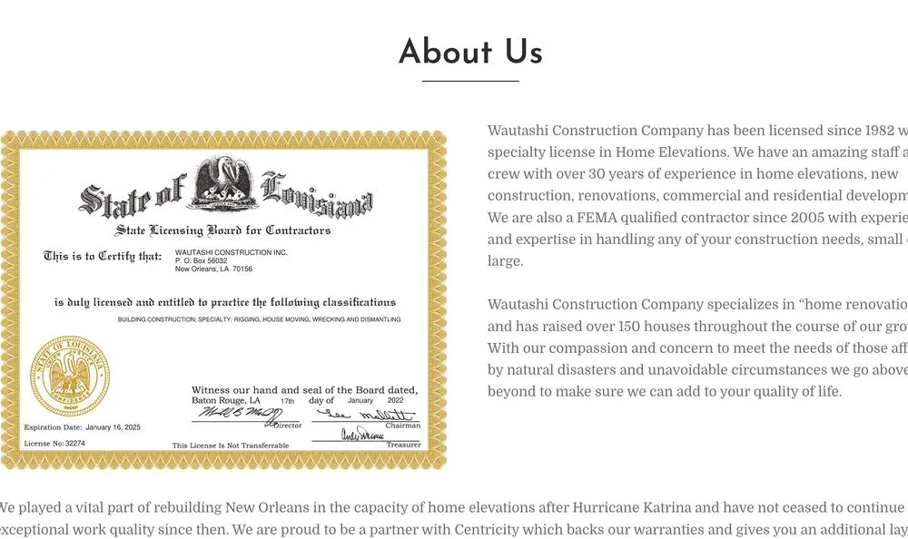 Slide of Wautashi Construction