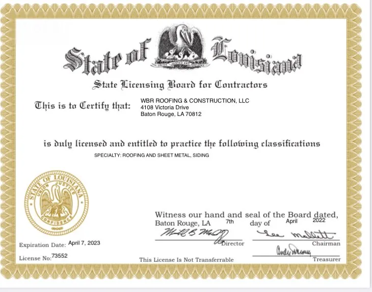 Slide of WBR Roofing & Construction