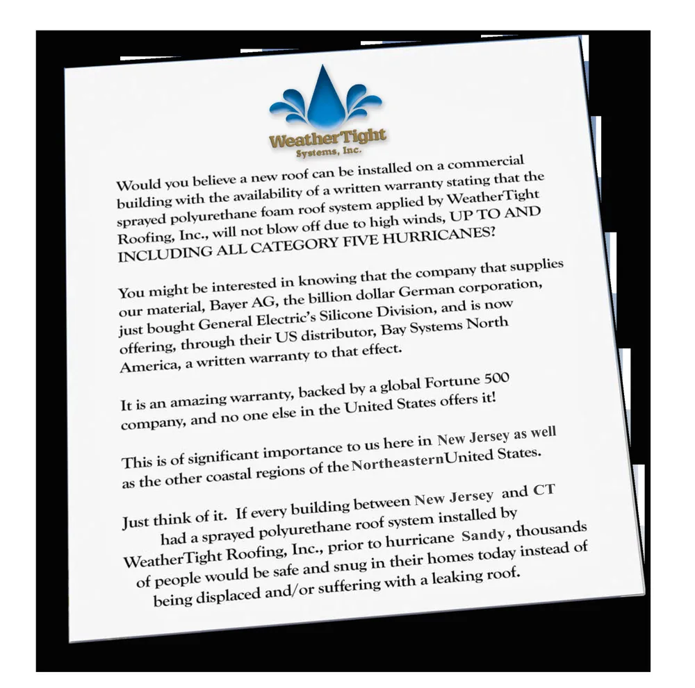 Slide of WeatherTight Systems