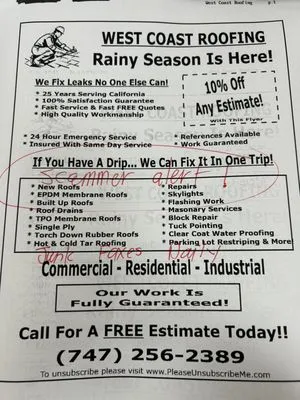 West Coast Roofing Logo