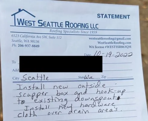 West Seattle Roofing Logo
