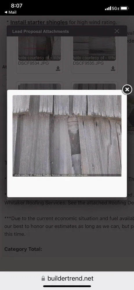 Slide of Whitaker Roofing Services