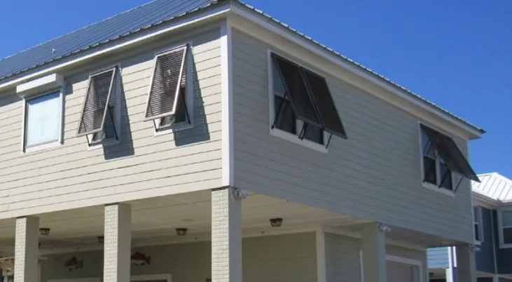 Slide of White Aluminum & Windows