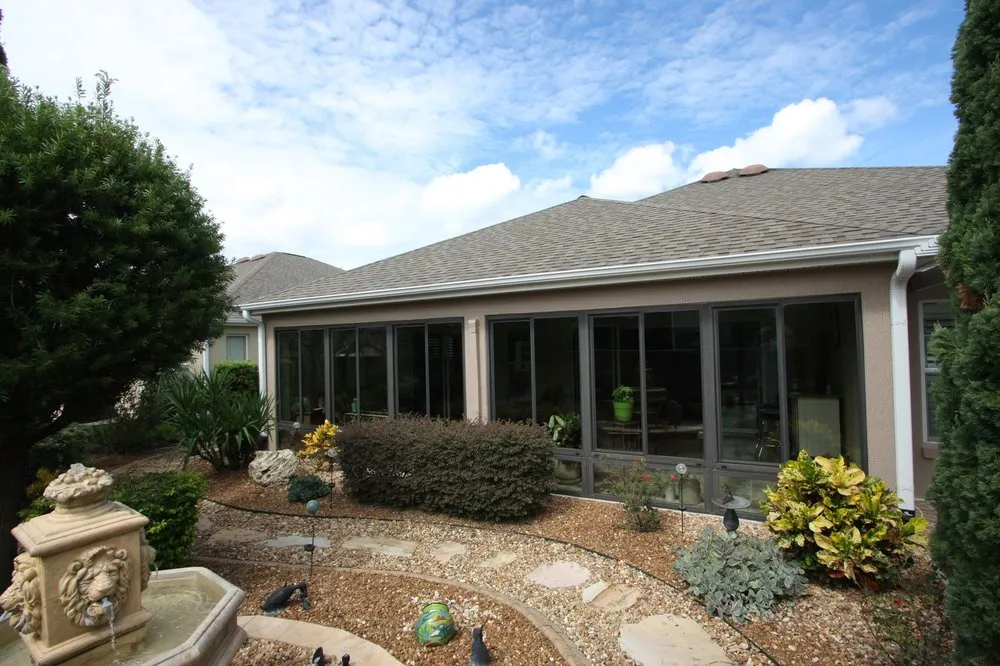 Slide of White Aluminum & Windows