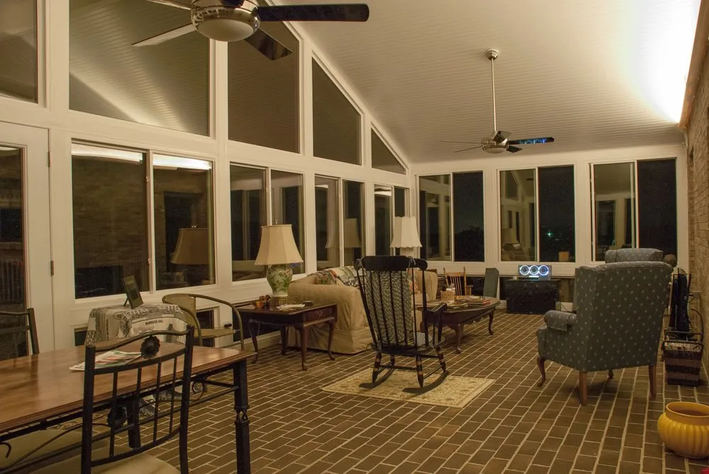 Slide of White Aluminum & Windows