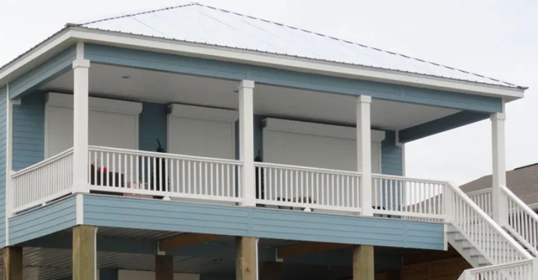 Slide of White Aluminum & Windows