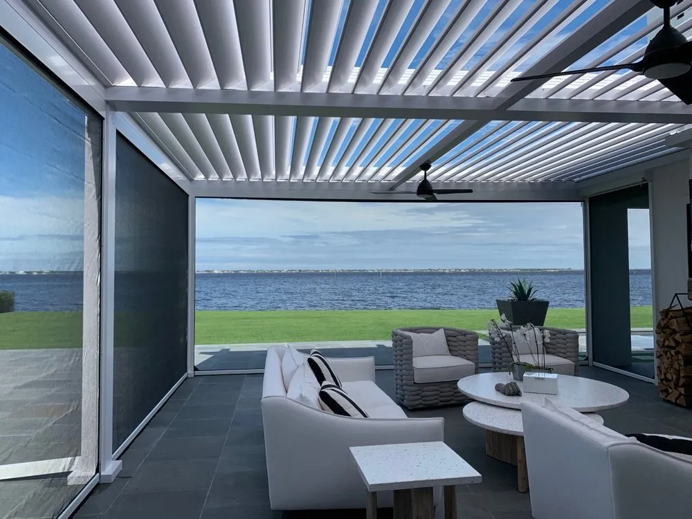 Slide of White Aluminum and Windows