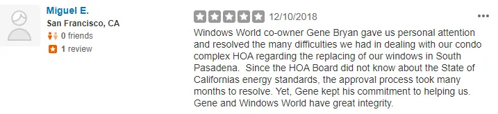 Slide of Window World - Orange County