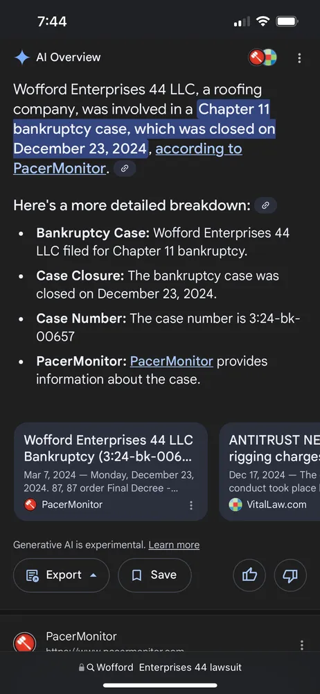 Slide of Wofford Roofing