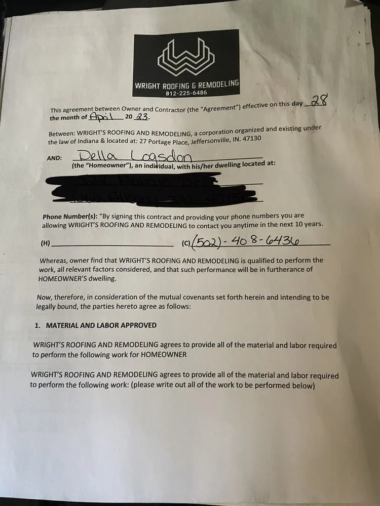 Slide of Wright Roofing & Remodeling